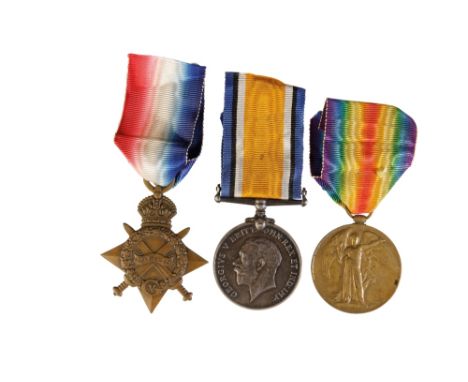 TWO GREAT WAR 1914/15 TRIO'S 1914-15 Trio to R-4024 Pte. T. Robinson KRRC. Entitled to SWB (wounds). 1914/15 Star = R-4024 Pt