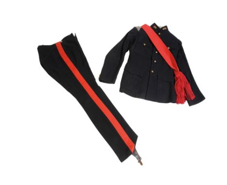 HONOURABLE ARTILLERY COMPANY LIEUTENANTS TUNIC, TROUSERS AND SASH Named to Lambert, Patrol tunic circa 1950's. Lambert was a 