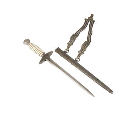 ORIGINAL LUFTWAFFE 2ND PATTERN DAGGER with white handle and deluxe hangers Luftwaffe 2nd pattern, blade maker marked AC - Alc