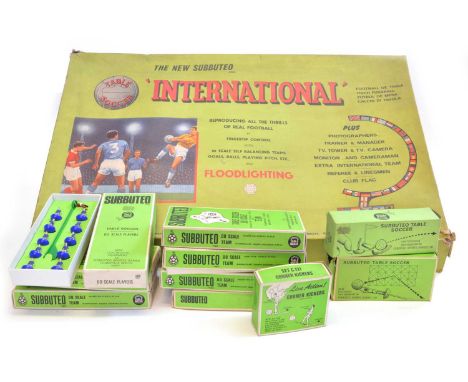 Subbuteo International Set plus Seven Teams and accessories Subbuteo 'International' set c.1970 plus seven boxed heavyweight 
