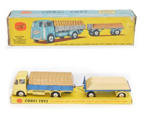 Corgi Gift Set No 11, ERF dropside lorry and platform trailer Corgi Gift Set No 11, ERF dropside lorry and platform trailer, 