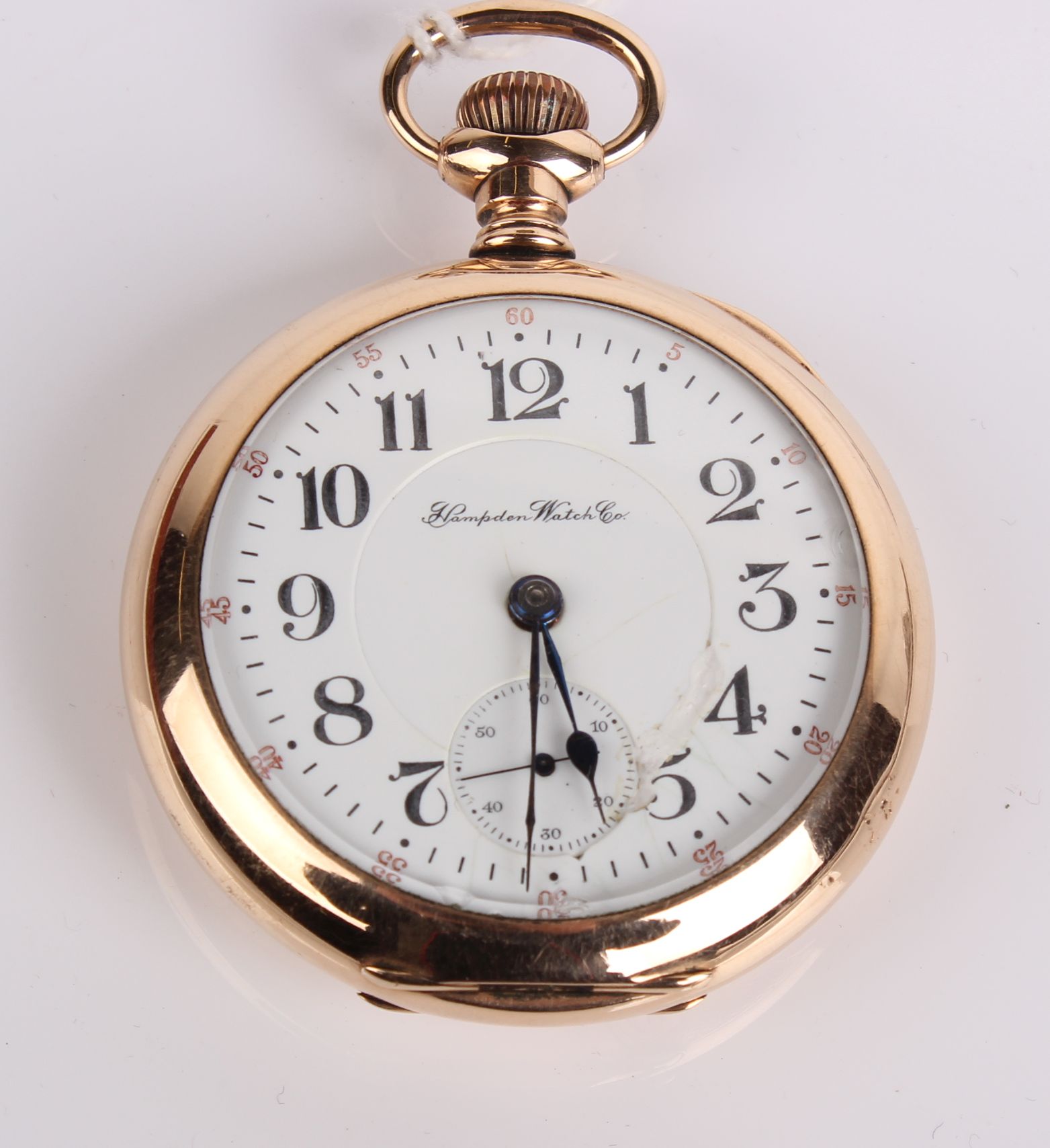A Hampton Watch Co. Railway gold plated pocket watch