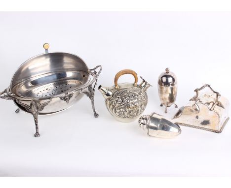 Silver plate; A pair of candlesticks, tureens, tableware and flatware (qty)