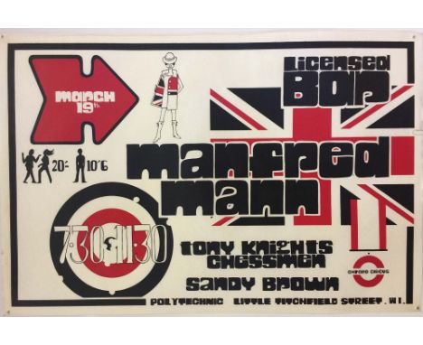 MANFRED MANN. A fantastic original poster for a 1966 Manfred Mann event at London Polytechnic. Measures approx 76 x 51cm. In 