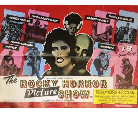 ROCKY HORROR PICTURE SHOW. A folded UK quad (36 x 27") reprint poster issued for the release of The Rocky Horror Picture Show