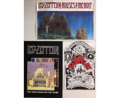 LED ZEPPELIN POSTERS. Seven (mostly reprint) Led Zeppelin posters to include Houses Of The Holy poster to measure 35.5x25" wi