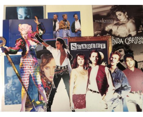 ASSORTED 80s/POP CARD DISPLAYS. Eleven promotional card displays including artists such as Michael Jackson, Cyndi Lauper, Mad