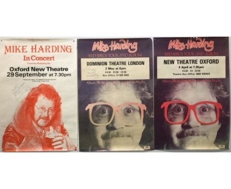 ROCK POSTERS SOME SIGNED. Six assorted posters, some signed to include: three 20x30" Mike Harding posters, all signed by Hard