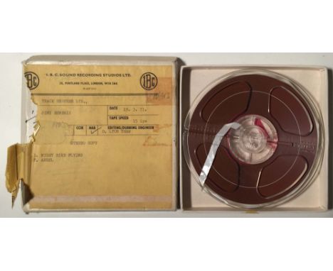 JIMI HENDRIX IBC STUDIOS 8 TRACK TAPE. A boxed reel of 8mm tape, with notes to front of box on I.B.C. Studios label indicatin