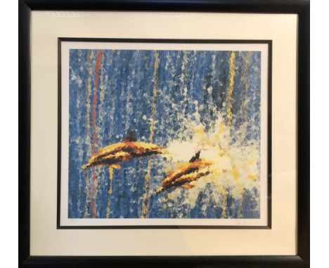 STONE ROSES JOHN SQUIRE LIMITED EDITION FOOLS GOLD SIGNED PRINT. A mounted and framed, signed and numbered limited edition pr
