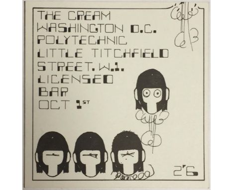 CREAM TICKET FOR LEGENDARY 'HENDRIX GIG'. An original card ticket for the legendary 1st October 1966 London Polytechnic Cream