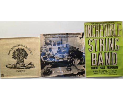 TRAFFIC, STEVE WINWOOD, INCREDIBLE STRING BAND POSTERS. Three original posters to include Traffic US promo poster for John Ba