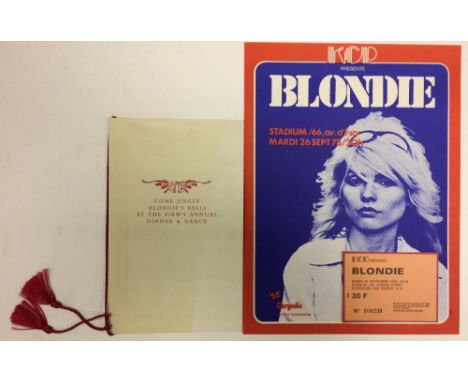 BLONDIE'S CHRISTMAS DINNER AND DANCE INVITE/FRENCH FLYER. Two pieces of Blondie memorabilia to include: original printed invi