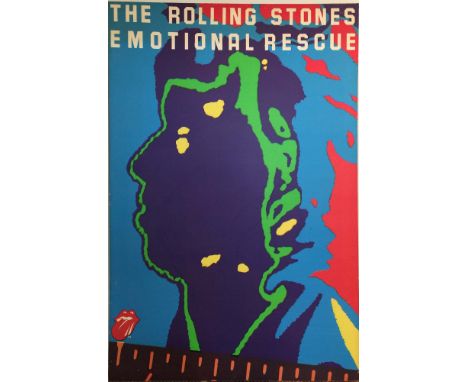 ROLLING STONES SHOP DISPLAYS. Three card displays, each measuring 40 x 60", used to promote the Rolling Stones' 'Emotional Re