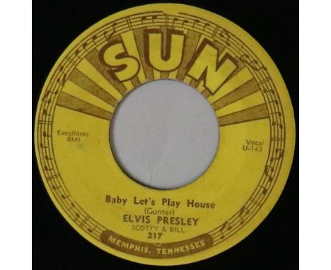 ELVIS PRESLEY - SUN 217 - BABY LET'S PLAY HOUSE C/W I'M LEFT, YOU'RE RIGHT, SHE'S GONE A solid copy of once more of (original