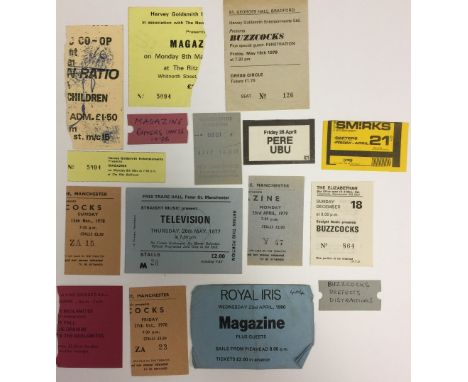 ASSORTED MANCHESTER TICKET STUBS - MAGAZINE/THE FALL/BUZZCOCKS. 16 assorted ticket stubs from events in Manchester circa 1970