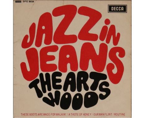 THE ARTWOODS JAZZ IN JEANS EP. Scarce and classic "Jazz In Jeans" EP (DFE 6854) from UK RnB combo The Artwoods. Vinyl in Ex c