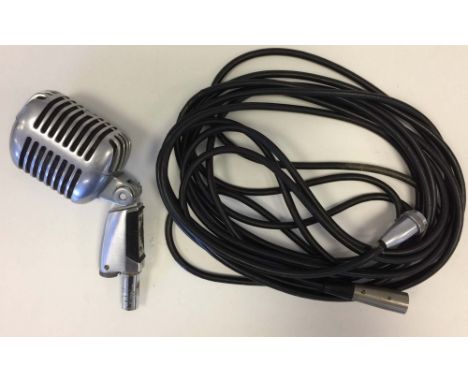 ROCK &amp; ROLL MUSEUM DENMARK - VINTAGE SHURE 55S UNIDYNE MICROPHONE. A Shure 55S Unidyne microphone with lead in working co
