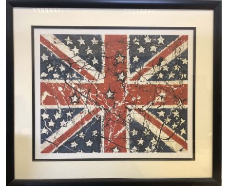 STONE ROSES JOHN SQUIRE LIMITED EDITION WATERFALL SIGNED PRINTS. A mounted and framed, signed and numbered limited edition pr