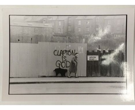 ROGER PERRY ERIC CLAPTON PHOTO ORIGINAL. An original photographic print made by Roger Perry of his famous 'Clapton is God' im