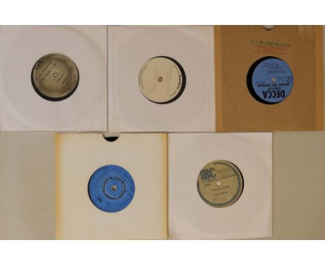 60s 7" ACETATES. Unique offering of 5 x 7" acetate recordings. Titles are The Masterminds - She Belongs To Me (Emidisc, Immed