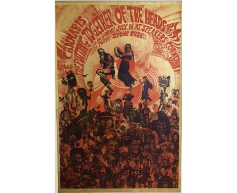 MARTIN SHARP LEGALISE CANNABIS. An original print of the famous 1967 'Legalise Cannabis' design by Martin Sharp. To measure 5
