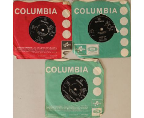 (UK) COLUMBIA - 7" PSYCH FROM 1967. Melting selection of 3 x 45s. Titles are Jon - Is It Love (stock DB 8249 - VG some surfac