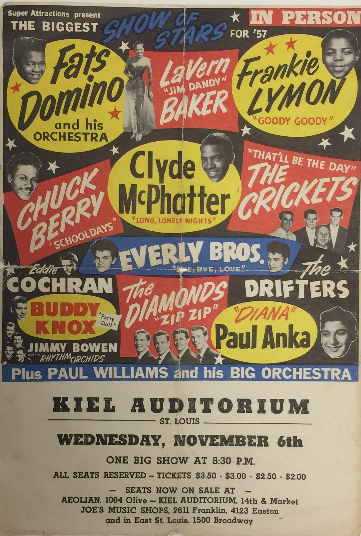 BUDDY HOLLY RARE HANDBILL. An original handbill from 1957 for a 'Show ...