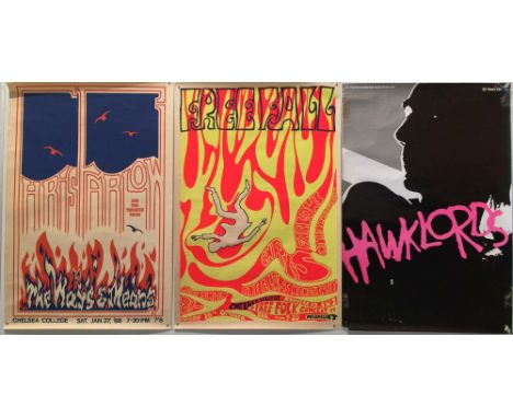 CHRIS FARLOWE/HAWKWIND POSTERS. Four original posters to include Chris Farlowe And The Thunderbirds At Chelsea College 1968 (