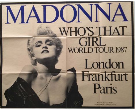 MADONNA/MICHAEL JACKSON POSTERS. Two folded posters to include: Madonna 1987 world tour poster (44 x 34", VF with pinholes) a