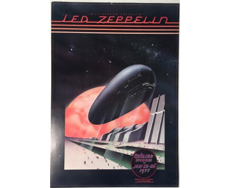 LED ZEPPELIN 1977 BILL GRAHAM POSTER. An original first print of a famous Randy Tuten design for one of Bill Graham's Oakland