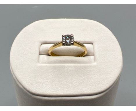 Ladies 9ct gold diamond (0.4ct) ring, 2.32g size K1/2