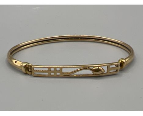 Ladies 9ct gold fancy patterned bangle (5.16g)