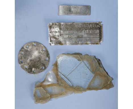 * Spitfire Relics. Relics recovered from Spitfire P7539 shot down on 27 October 1940, including a Pobjoy Airmotors &amp; Airc