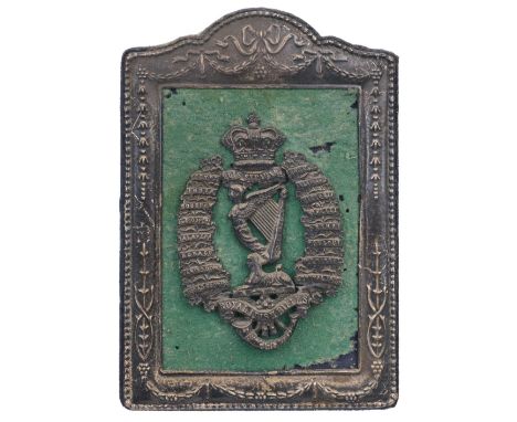 * Royal Irish Rifles. A Victorian white metal badge of the Royal Irish Rifles, with harp and crown and the motto Quis Separab