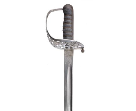 * Sword. A Victorian 1821 Pattern Cavalry Officer's sword, the 89.5 cm slightly curved blade, plain with Wilkinson Pall Mall 