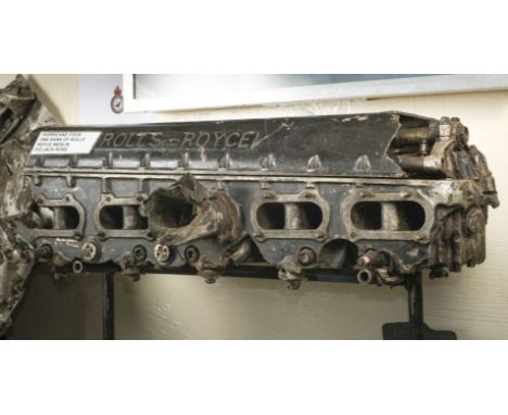 * Hurricane P3536. Relic of one of the bank of Rolls Royce Merlin engines recovered from Hurricane P3536 which was shot down 