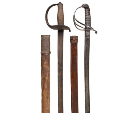 * Swords. An 1821 pattern India issue officer's sword, the 81.5 cm slightly curved steel blade stamped Gilligan, three-bar gu