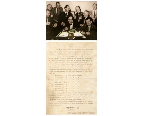 * Oxspring (R.W.). Typed report signed by Bobby Oxspring, 66 Squadron circa 1960, titled the White Hart, Brasted, the account