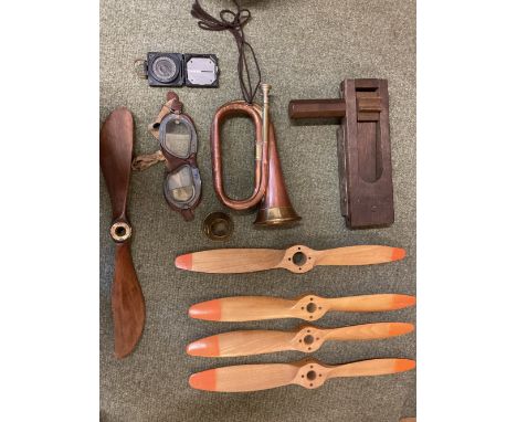 * Air Raid Precaution. WWII ARP gas attack rattle, stamped R.C.D. 1944 with war department arrow and H10, 31 cm long, togethe