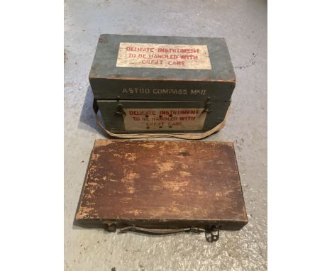 * Astro Compass. WWII RAF Astro Compass Mk II, numbered 6A/1174 4-H, in the original wooded box, together with a Course &amp;