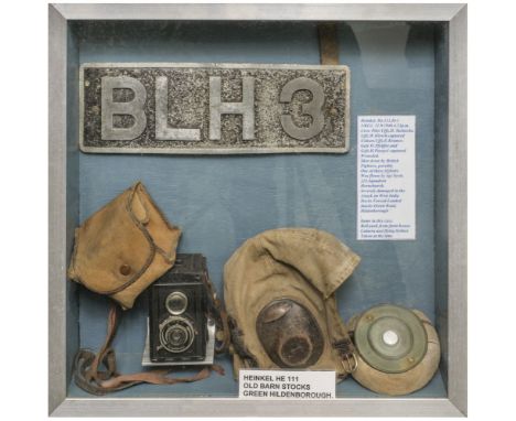 * Heinkel He III. Relics and related items from Heinkel He III H.3 of 3/KG1 which was shot down on 11 September 1940, includi