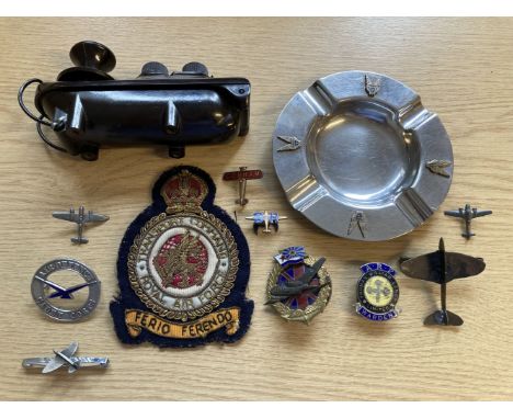 * Aviation Badges. A mixed collection of badges including a De Havilland silver gilt badge with blue enamel, reverse numbered