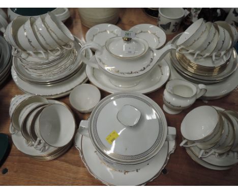 A part dinner and tea service by Royal Doulton in the Covington design