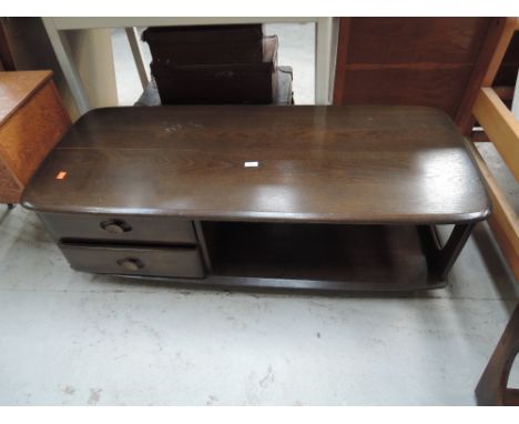 A dark stained Ercol coffee table/drawers (pandora style)?
