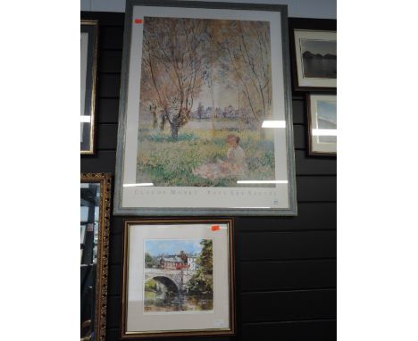 A print after Monet, Sous Les Saules and a print of Appleby 