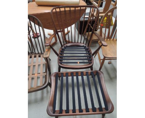 An Ercol cottage chair and footstool