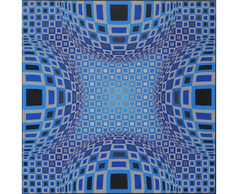 Victor Vasarely (1906-1997), Mita Blue, serigraph, signed and numbered 87/125 in pencil, image size 66 x 66cm Provenance: Stu