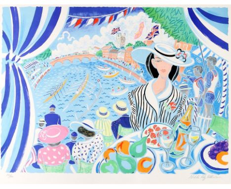 Nicholas Hely Hutchinson (British, b. 1955) 'Henley Regatta'. Lithograph. Signed and numbered in pencil (361/500). Picture si