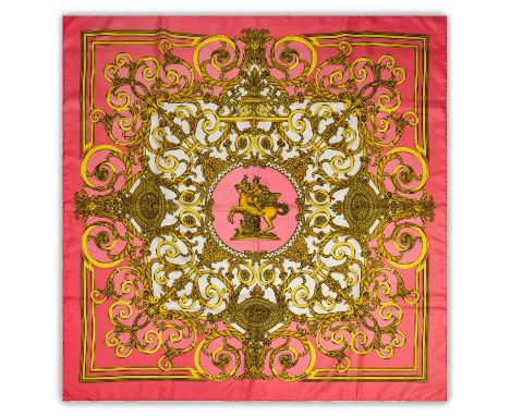 Hermès Silk Scarf, Les Tuileries Designed by Joachim Metz, inspired by the famous gardens of the same name in Paris, on a bri